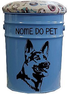 Porta Ração / Banqueta Pastor Alemão (Azul)