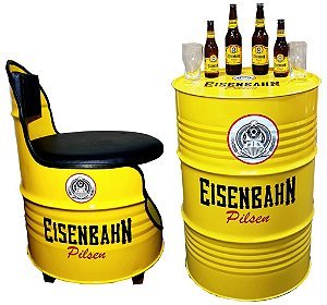 Kit Tema Eisenbahn - Tambor Decorativo Aparador  +  Poltrona de tambor