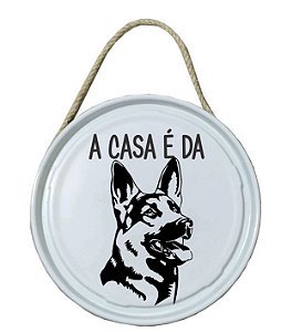 Plaquinha de porta - PET - A casa é da Pastora alemã