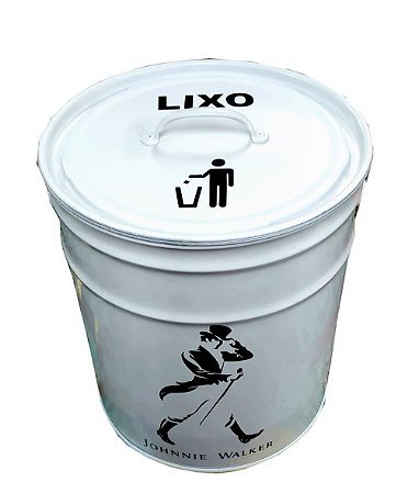 Lixeira de Tambor 20 Litros - Tema Johnnie Walker
