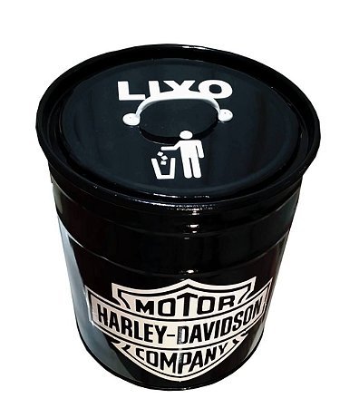 Lixeira de Tambor 20 Litros - Tema Harley Davidson