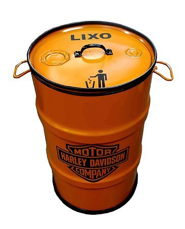 Lixeira de Tambor 80 Litros - Tema Harley Davidson