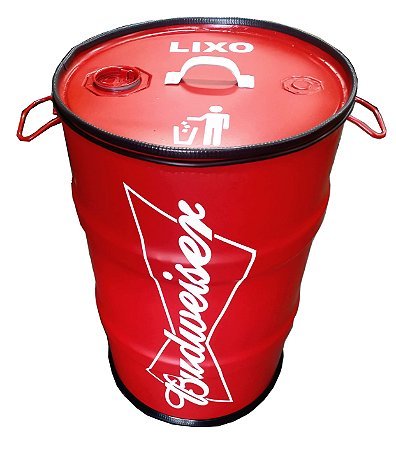 Lixeira de Tambor 80 Litros - Tema Budweiser